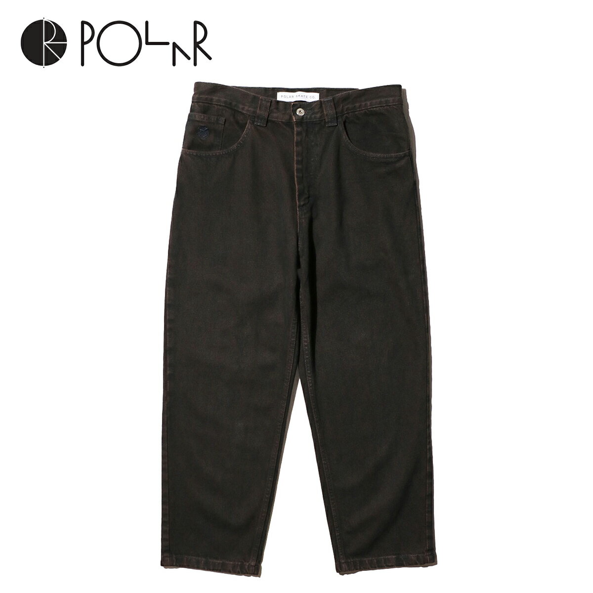 Rakuten - 【Polar Skate Co. / ポーラースケートカンパニー】'93! PANTS BROWN BLUE -BLACK LINE- デニム セミバギー ストーンウォッシュ ワイドシルエット オーバーダイ 後染め カラーデニム ポーランド製
