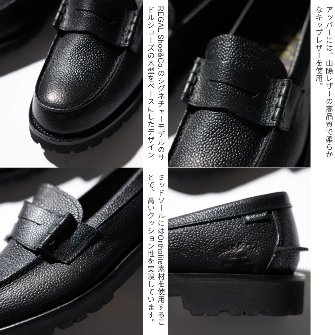 ��REGAL Shoe&Co. / �꡼���� ���塼 ����� ����ѥˡ��� Loafers GORE-TEX 838S DF �׷� �����ե��� Vibram ��С������� �֥�å�