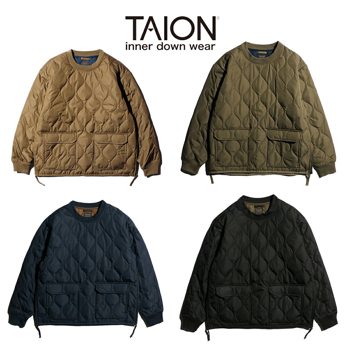 Rakuten - 【WEB限定】【TAION / タイオン】MILITARY PULL OVER SHIRTS (TAION-100PML) プルオーバー ミリタリー ダウンジャケット 防水 撥水加工 ルーズシルエット