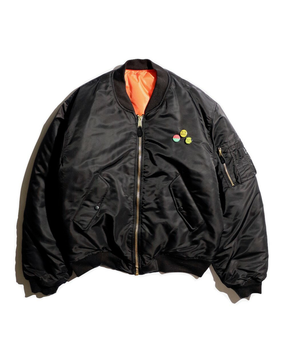 【THRIFTY LOOK / スリフティールック】 MIL-TEC MA-1 BLACK PANTHER ミルテック 缶バッチ フライトジャケット