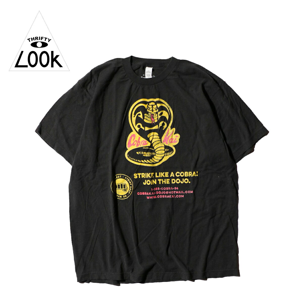【THRIFTY LOOK / スリフティールック】THRIFTY "COBRA KAI" TEE 『ベスト・キッド』続編 コブラ会 スネークロゴ オフィシャル ライセンシー Tシャツ ユーズド加工 ヴィンテージ加工