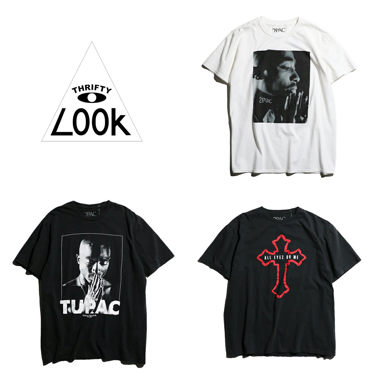  THRIFTY "2PAC" TEE 半袖 Tシャツ 2PAC オフィシャル ライセンス ユーズド加工 ヴィンテージ加工