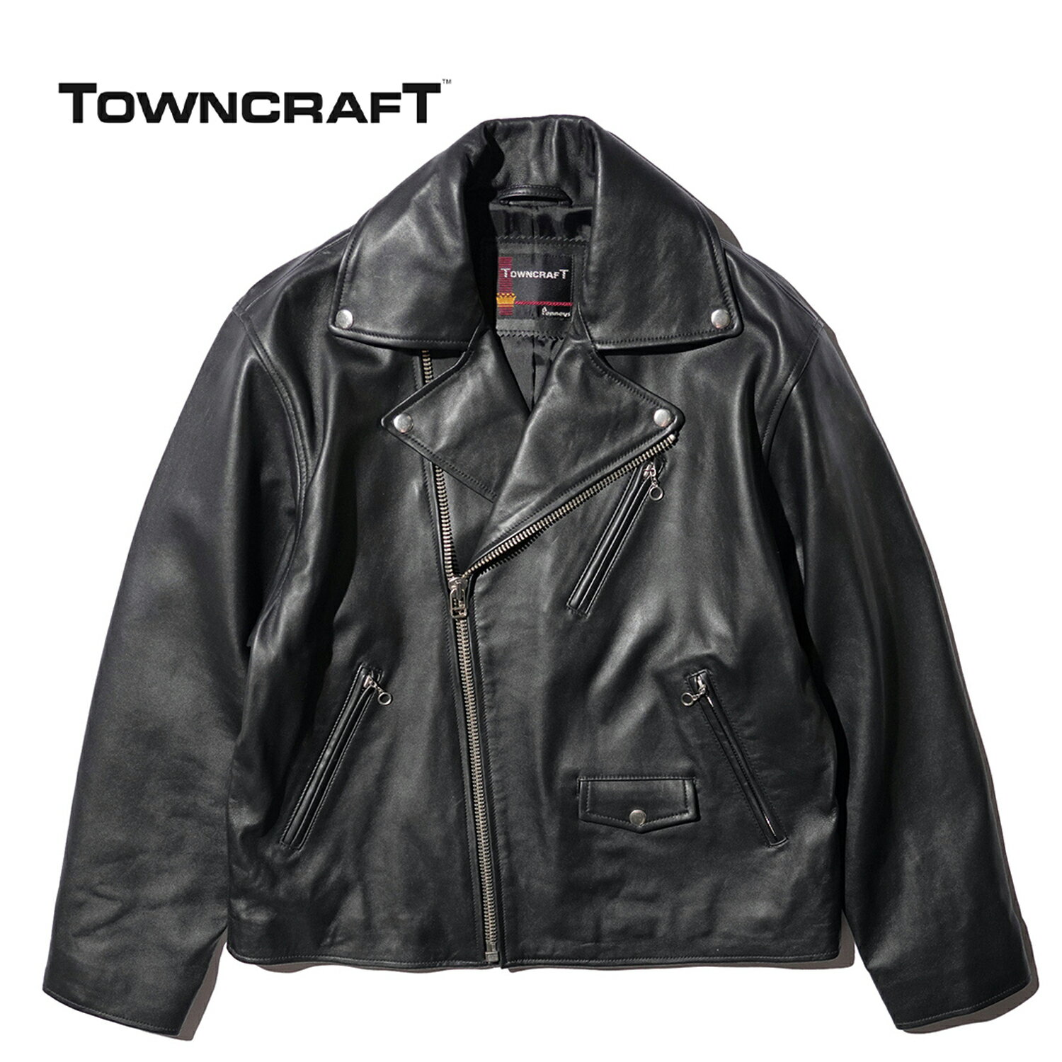 Rakuten - 【TOWNCRAFT / タウンクラフト】LEATHER DOUBLE RIDERS JACKET ラムレザー 革ジャン ジャケット ライダース