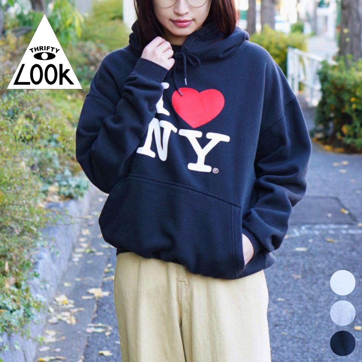 楽天C.E.L.STORETHRIFTY LOOK / スリフティールック I LOVE NY HOODIE SWEAT オフィシャルライセンス グラフィックパーカー