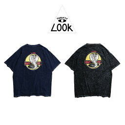 【THRIFTY LOOK / スリフティールック】 THRIFTY LOOK / LA COBRA CHEMICAL TEE コブラ プリント ケミカルウォッシュ タイダイ Tシャツ