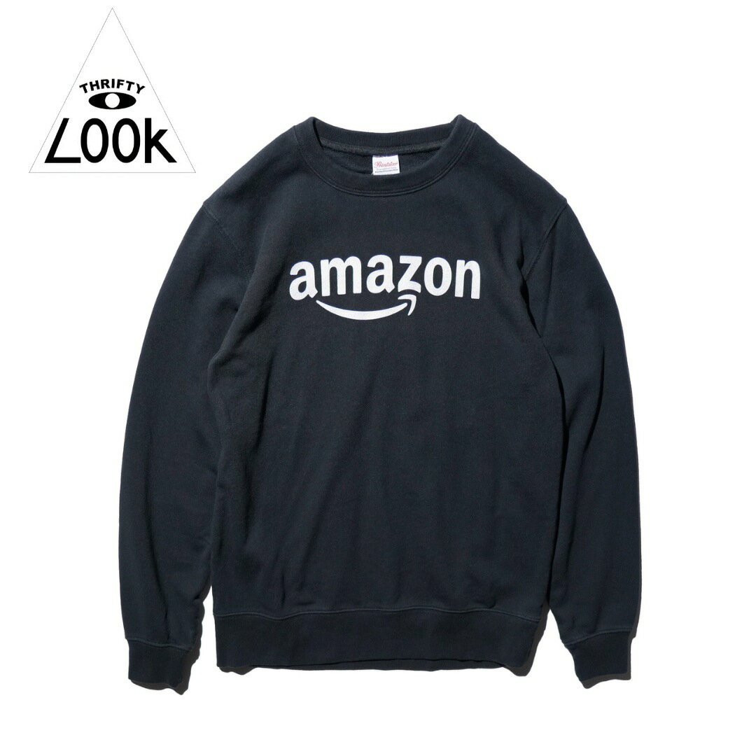 【THRIFTY LOOK / スリフティールック】THRIFTY "Amazon" CREW SWEAT グラフィック Amazon アマゾン メンズ レディース オフィシャルライセンシー スウェット ブラック