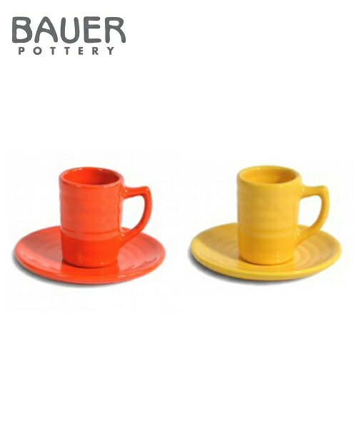 BAUER POTTERY バウアーポッタリー DEMITASSE CUP & SAUCER デミタス カップ ＆ ソーサー エスプレッソ コーヒー マグ カップ ギフト カラフル 食器 陶器 カリフォルニア MADE IN U.S.A アメリカ製