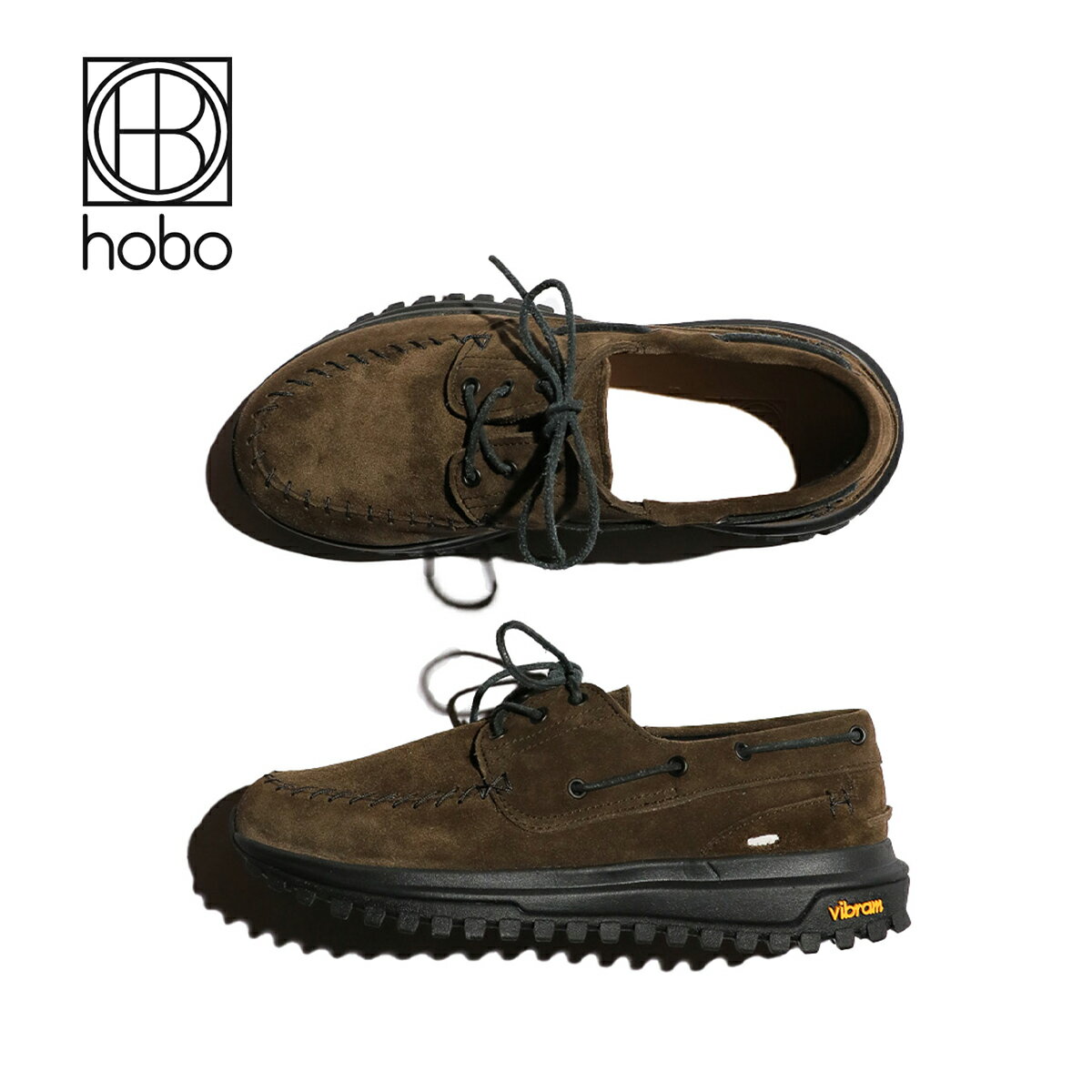 【HOBO × sun℃ore / ホーボー × サンコア】 DECK SHOES COW SUEDE by SUNCORE (HB-F4301) レザー スニーカー デッキシューズ