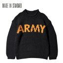【MADE IN STANDARD / メイドインスタンダード】ARMY ROLL-NECK SWEATER 手編み ウールセーター ニット アーミー メンズ ...