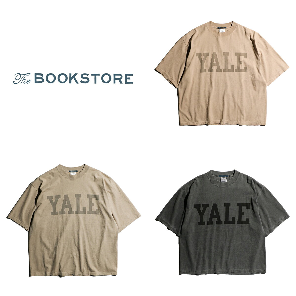 【The BOOK STORE / ブックストア】 YALE LOGO SS TEE イェール大学 ライセンス 半袖 Tシャツ ロゴ シャカウェア オーバーサイズ