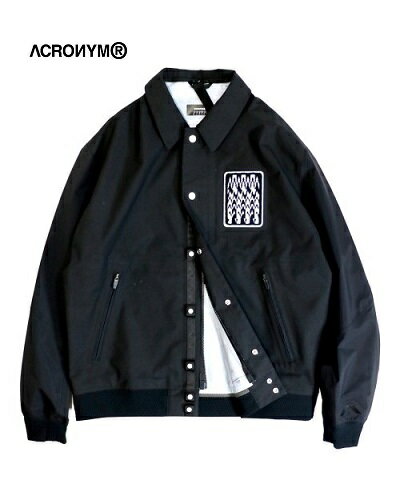 ACRONYM アクロニウム 3L VARSITY JACKET  (J94-VT) Men's Ladies OUTER Black 22SS ゴアテックス ストレートフィット 2WAY スタジャン テック ストリート モード S