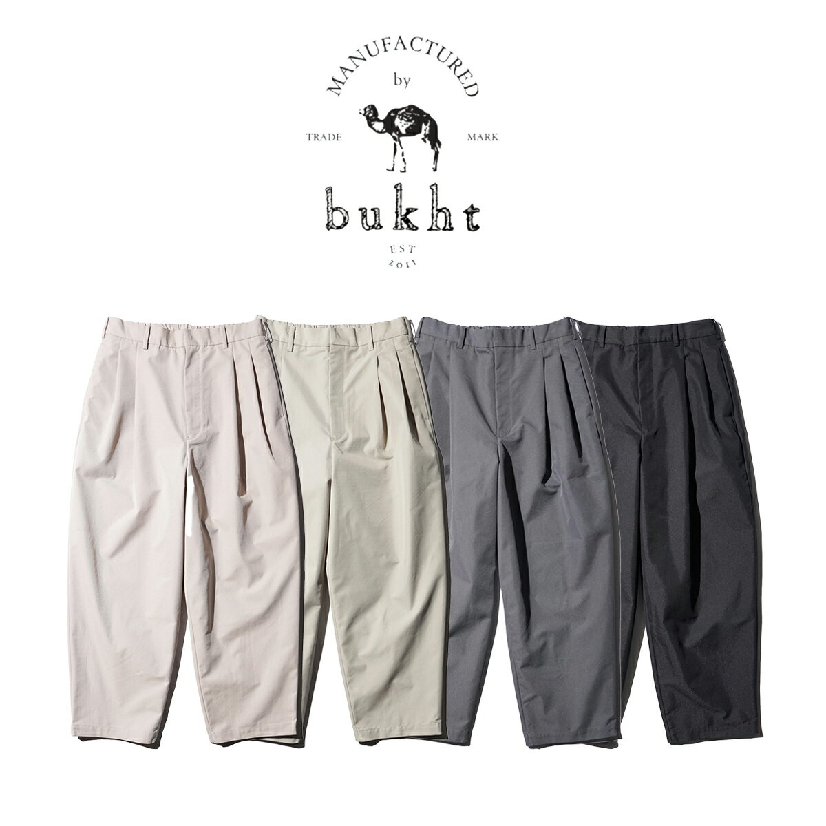 【bukht / ブフト】2TUCK WIDE TAPERED TROUSERS ワイド テーパードシルエット 2タック トラウザーパンツ