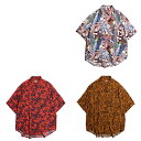  PRINTED SAFARI SHIRTS 半袖 シャツ 総柄 リーフ レオパード タイガー