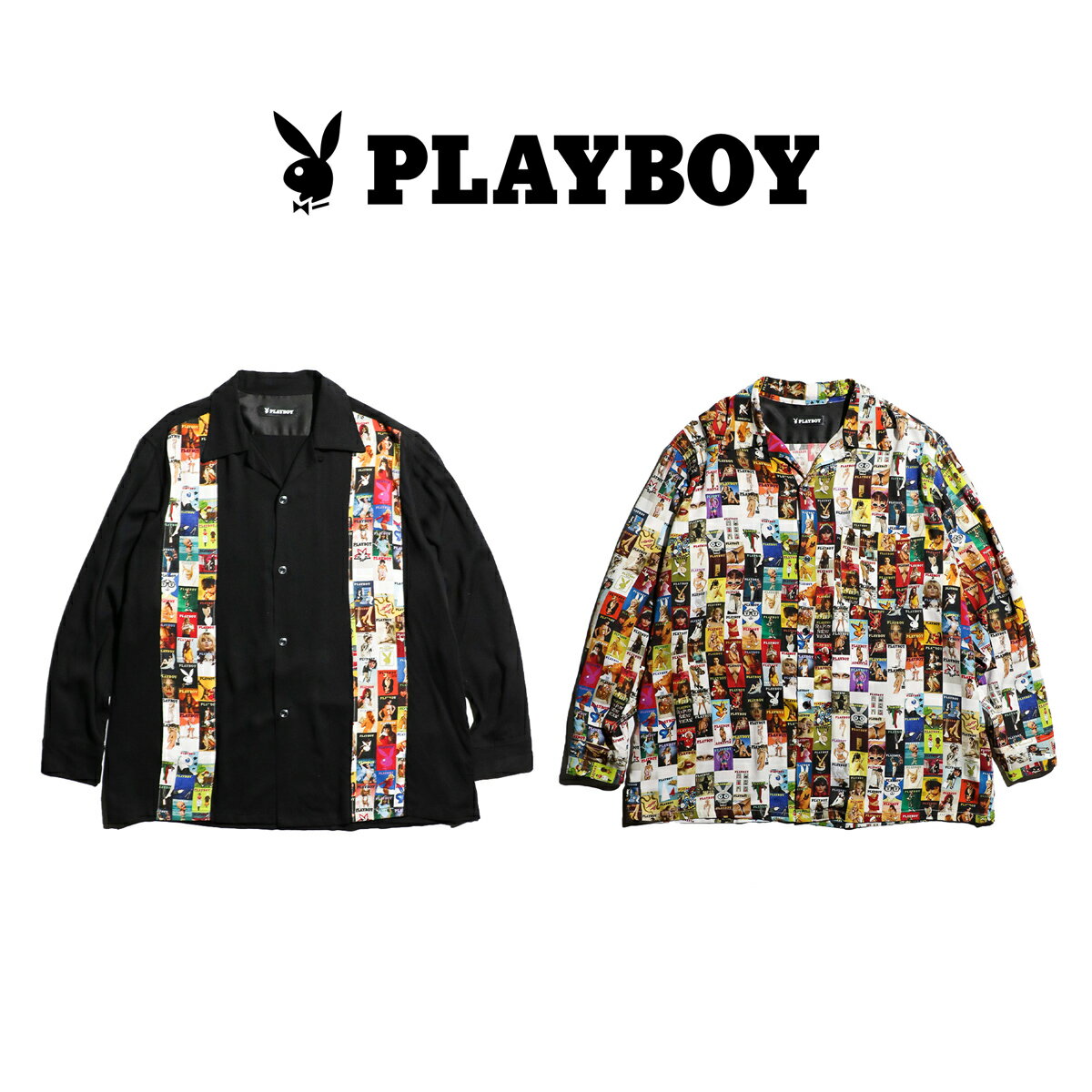 【PLAYBOY / プレイボーイ】100 COVER SHIRT マガジン 表紙 プリント シャツ