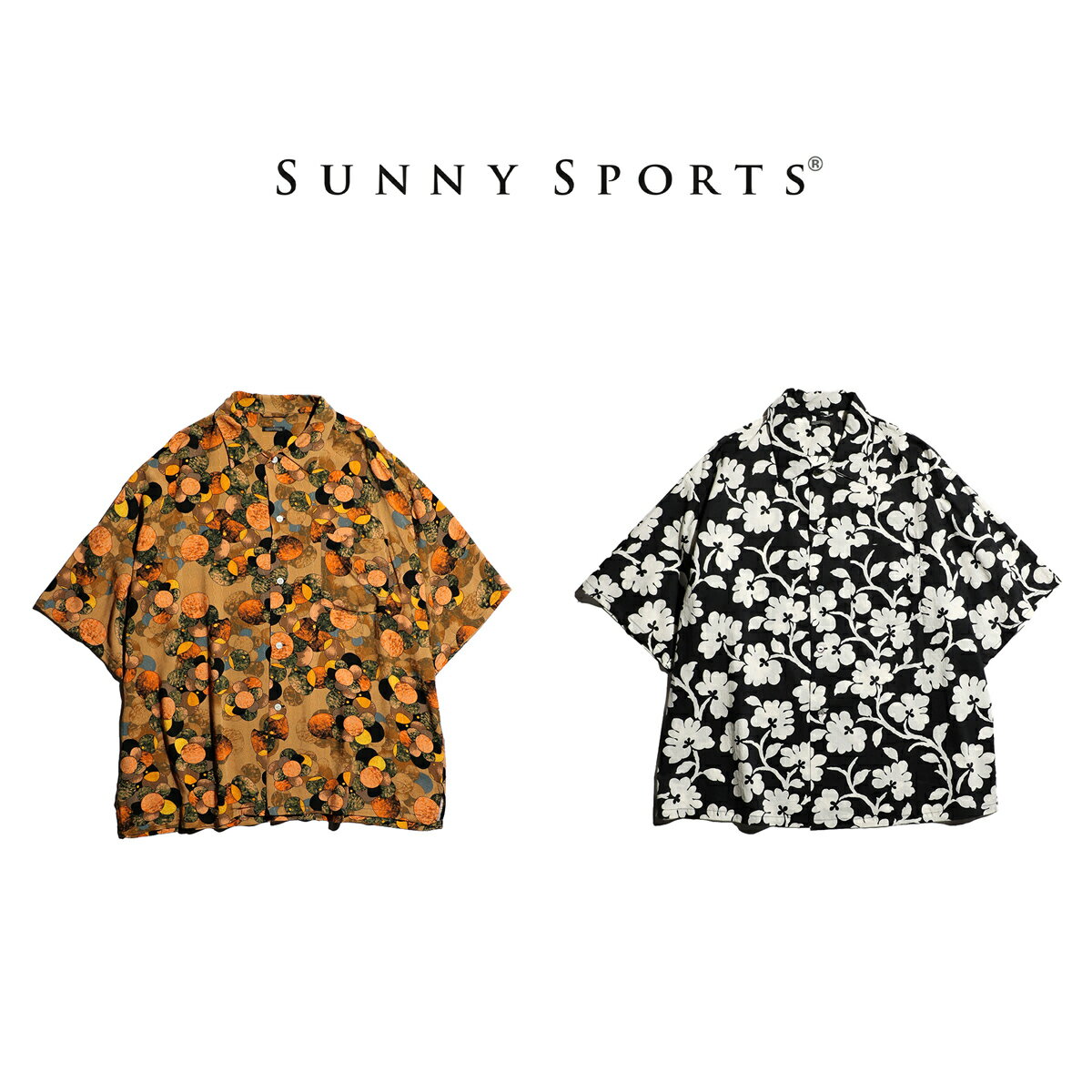 【SUNNY SPORTS / サニースポーツ】 PRINTED BOX SHIRTS 半袖 ボックスシルエット 総柄シャツ