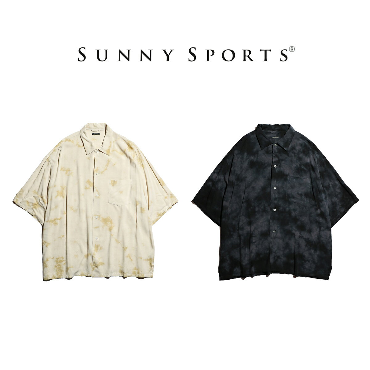 【SUNNY SPORTS / サニースポーツ】 TIE-DYE BOX SHIRTS タイダイ レーヨン ボックスシルエット 半袖シャツ