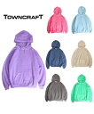 TOWNCRAFT タウンクラフト PIGMENT PULL HOODIE 無地 ピグメントダイ パーカー プルオーバー フーディー ヴィンテージ加工 ベージュ 水色 ブルー グリーン ピンク パープル ネイビー ブラック M L XL XXL