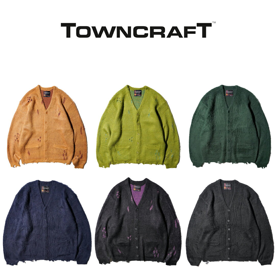 ��TOWNCRAFT / �����󥯥�եȡ� DAMAGED SOLID SHAGGY CARDIGAN ��إ� �����ǥ����� ��� ��ǥ����� ��˥��å��� ...