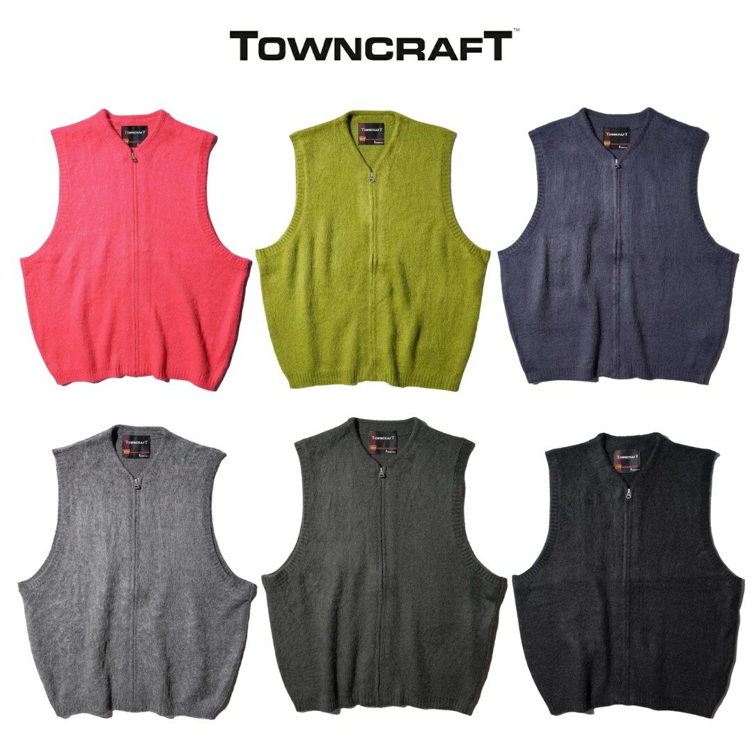 ��SALE ���\13,200��10%OFF�ۡ�TOWNCRAFT / �����󥯥�եȡ�SOLID SHAGGY ZIP VEST ��إ� ���åץ��å� �٥���...