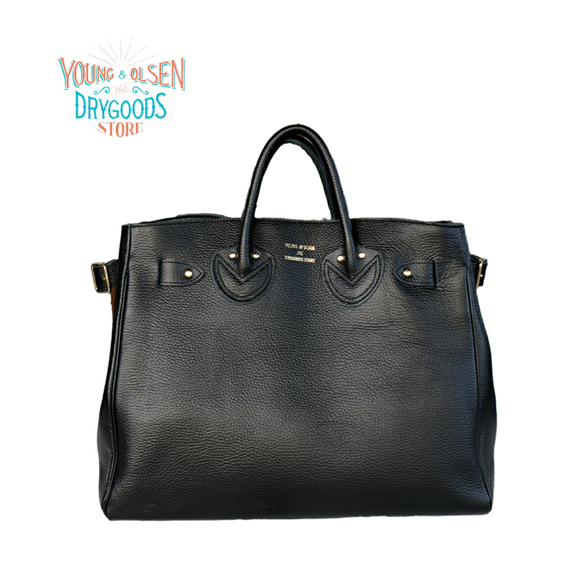 YOUNG & OLSEN / ヤングアンドオルセン EMBOSSED LEATHER BELTED M YO2503-GD012 エンボス加工 Dトート Mサイズ A4収納可