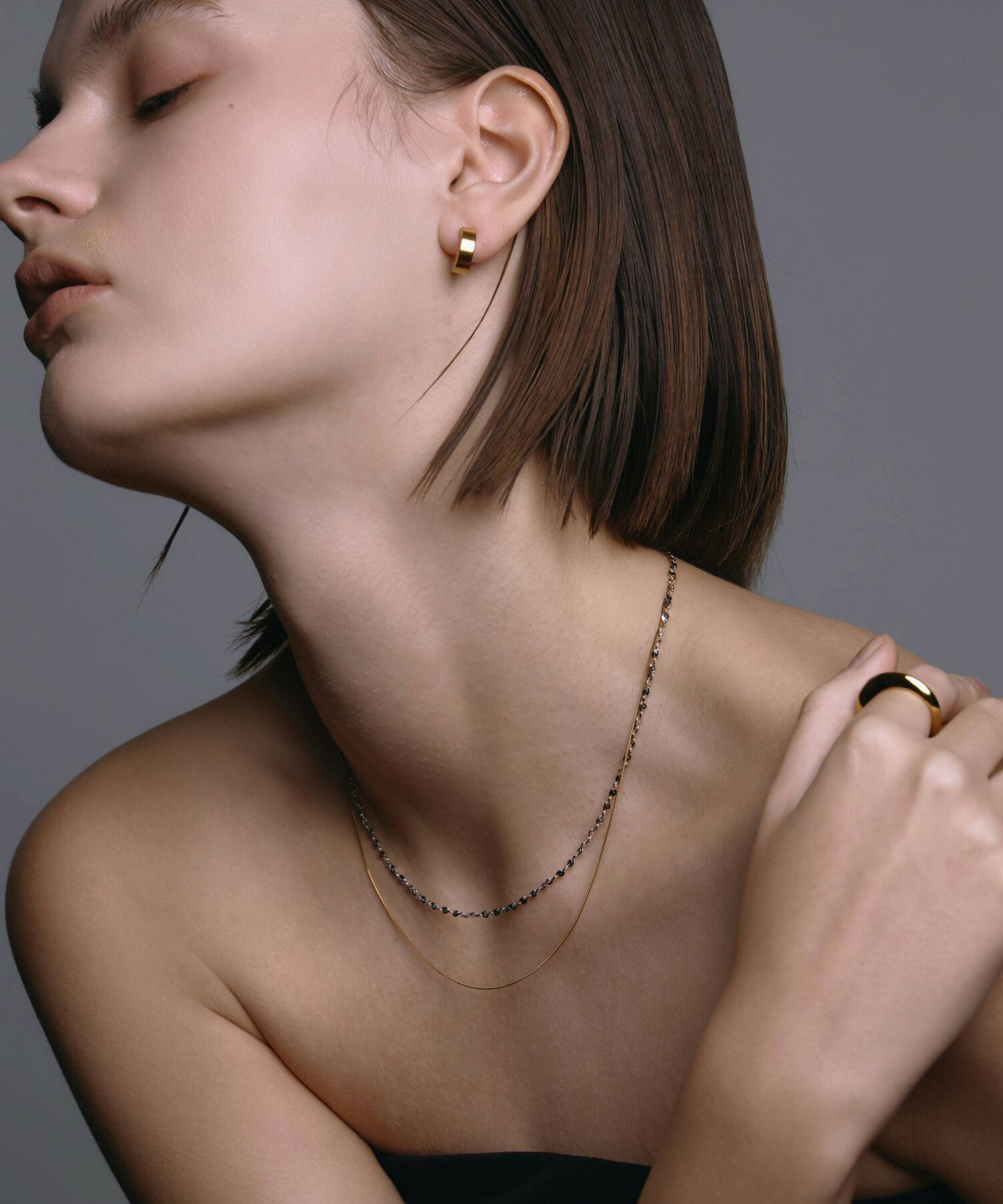 【ゴールド/シルバー】 ルミナレイヤーネックレス | CENE セネ せね 金属アレルギー アレルギー対応 つけっぱなし サージカルステンレス シンプル おすすめ レディース ネックレス プレゼント