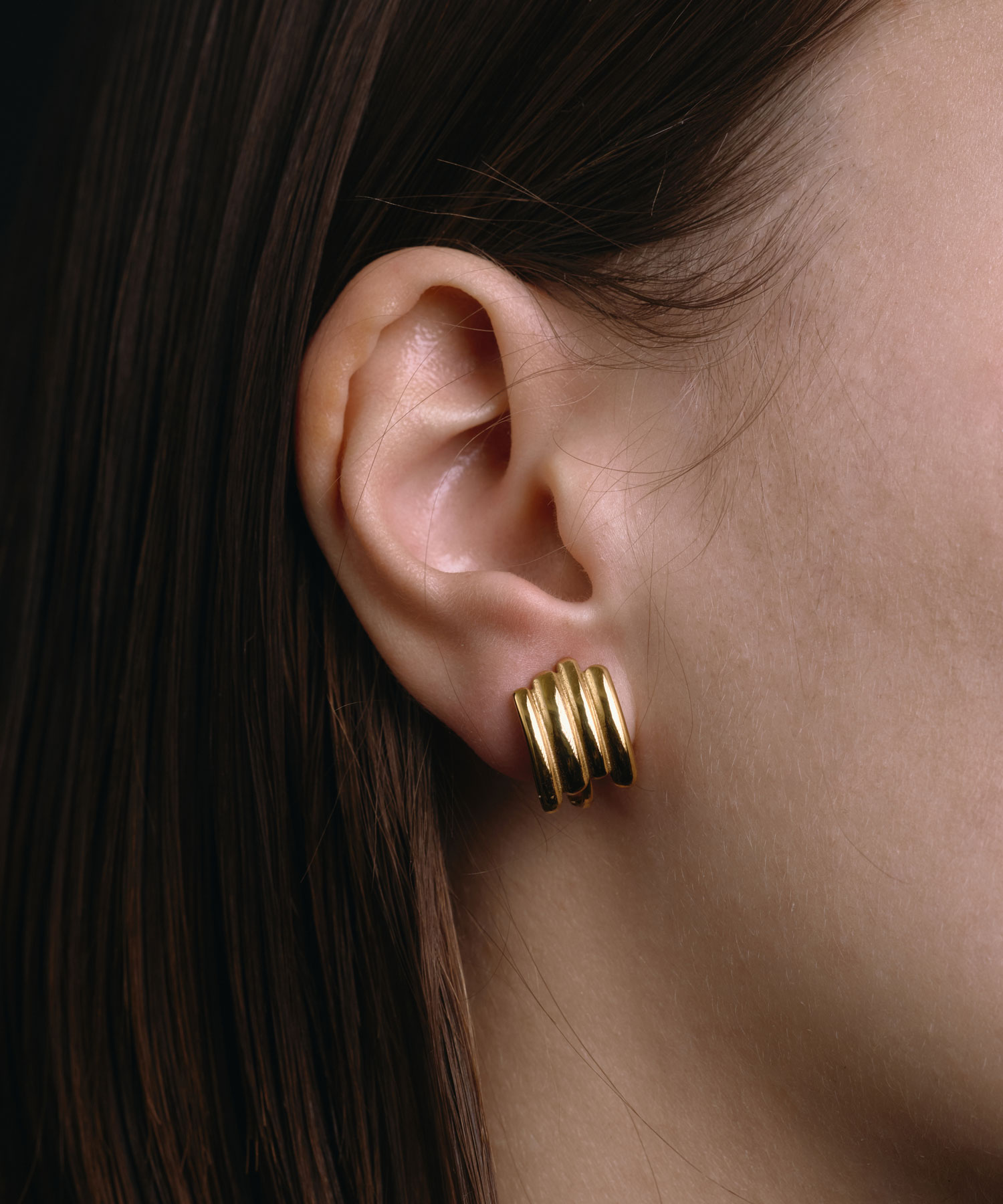 【ゴールド】レイヤーラインイヤリング | CENE セネ せね 金属アレルギー アレルギー対応 つけっぱなし サージカルステンレス シンプル ゴールド レディース イヤリング プレゼント