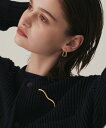 【ゴールド】カーブブローチ | CENE セネ せね 金属アレルギー アレルギー対応 つけっぱなし サージカルステンレス シンプル ゴールド レディース ブロー...