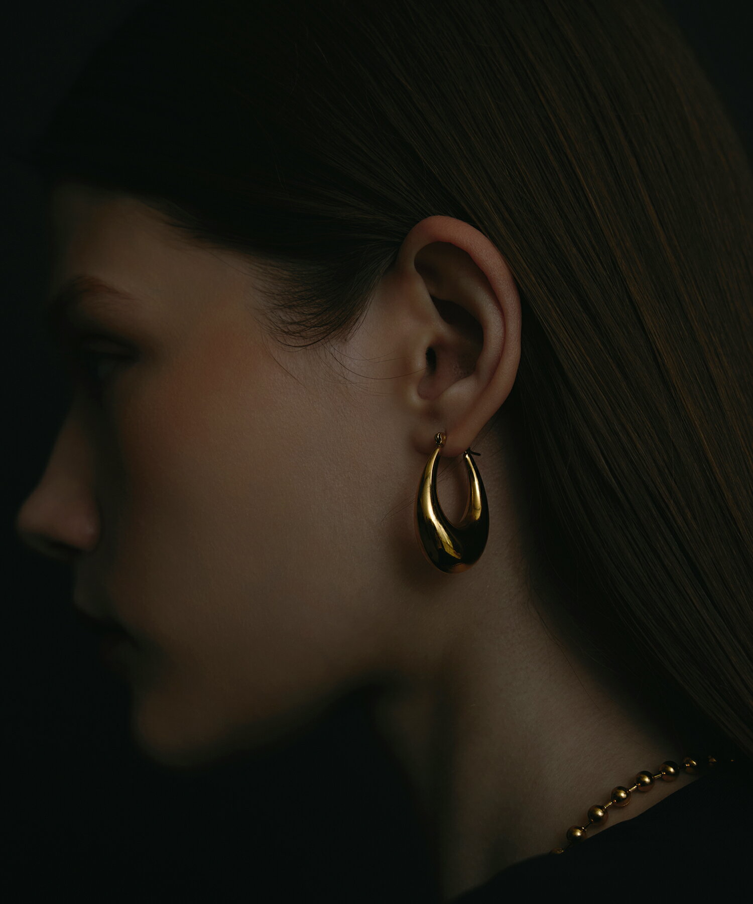 【ゴールド】オーバルブルームピアス | CENE セネ せね 金属アレルギー アレルギー対応 つけっぱなし ..