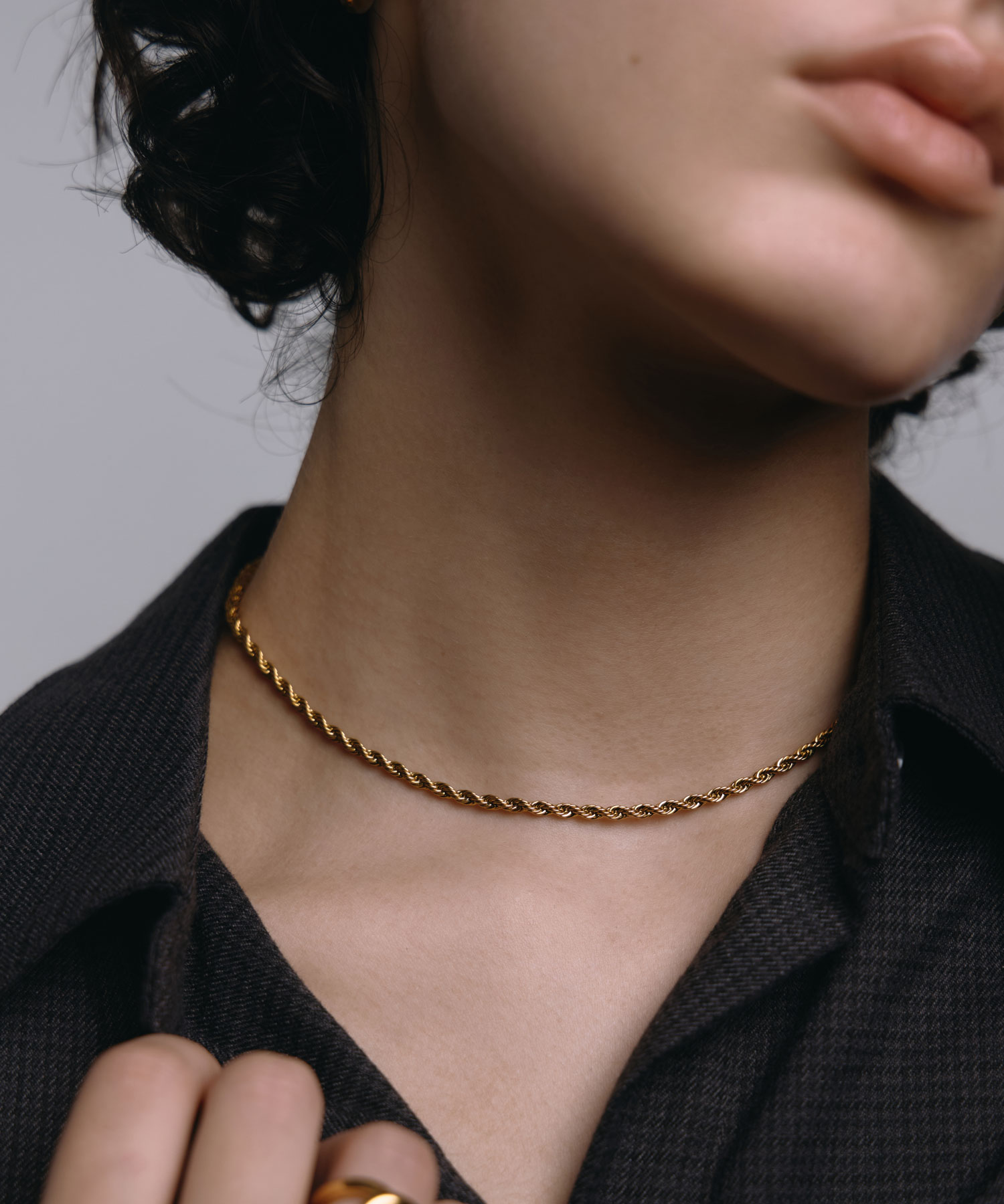 【ゴールド】ブレイディドネックレス | CENE セネ せね 金属アレルギー アレルギー対応 つけっぱなし サージカルステンレス シンプル おすすめ レディース ネックレス プレゼント
