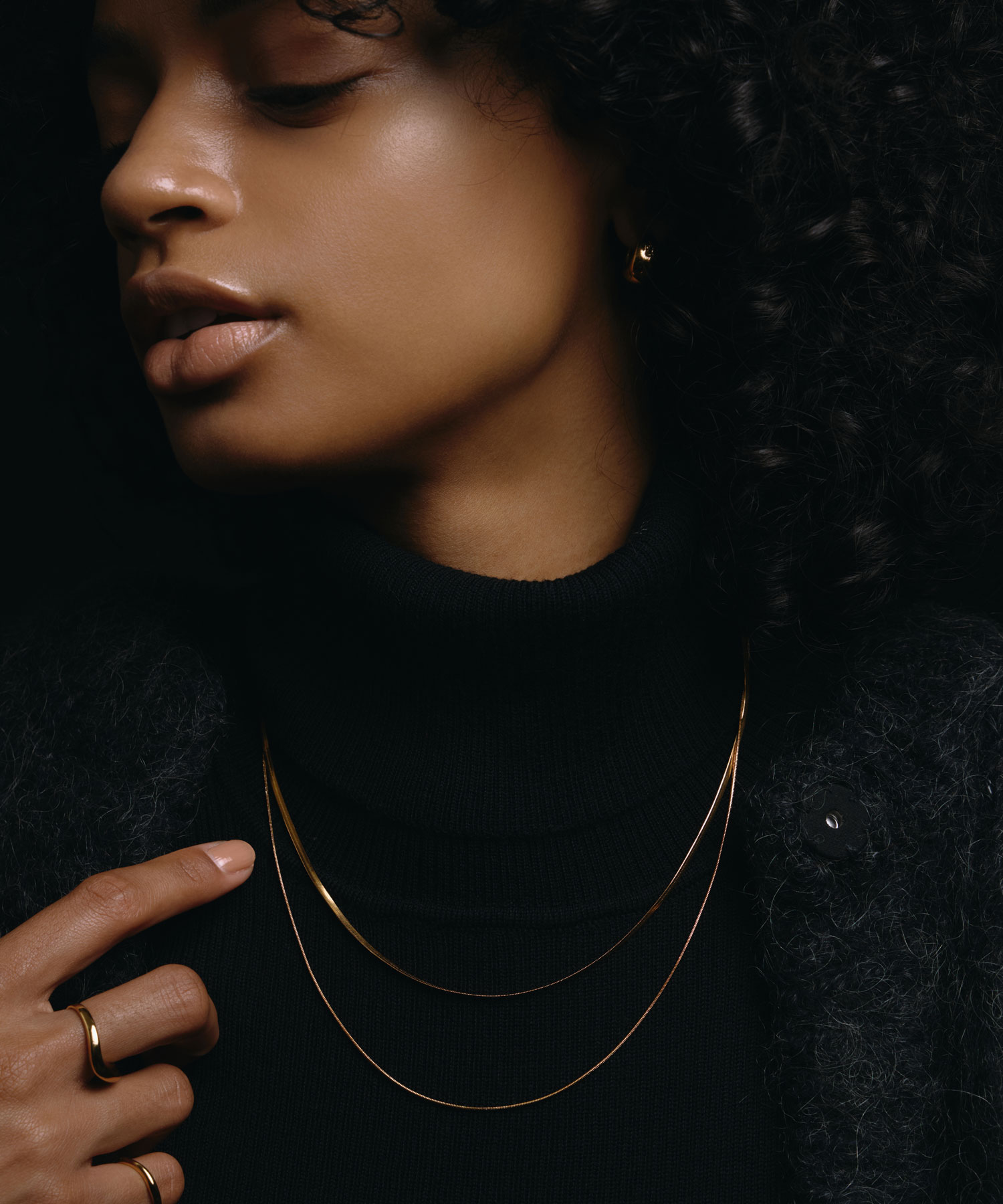 【ゴールド】スネークレイヤーネックレス | CENE セネ せね 金属アレルギー アレルギー対応 つけっぱなし サージカルステンレス シンプル おすすめ レディース ネックレス プレゼント