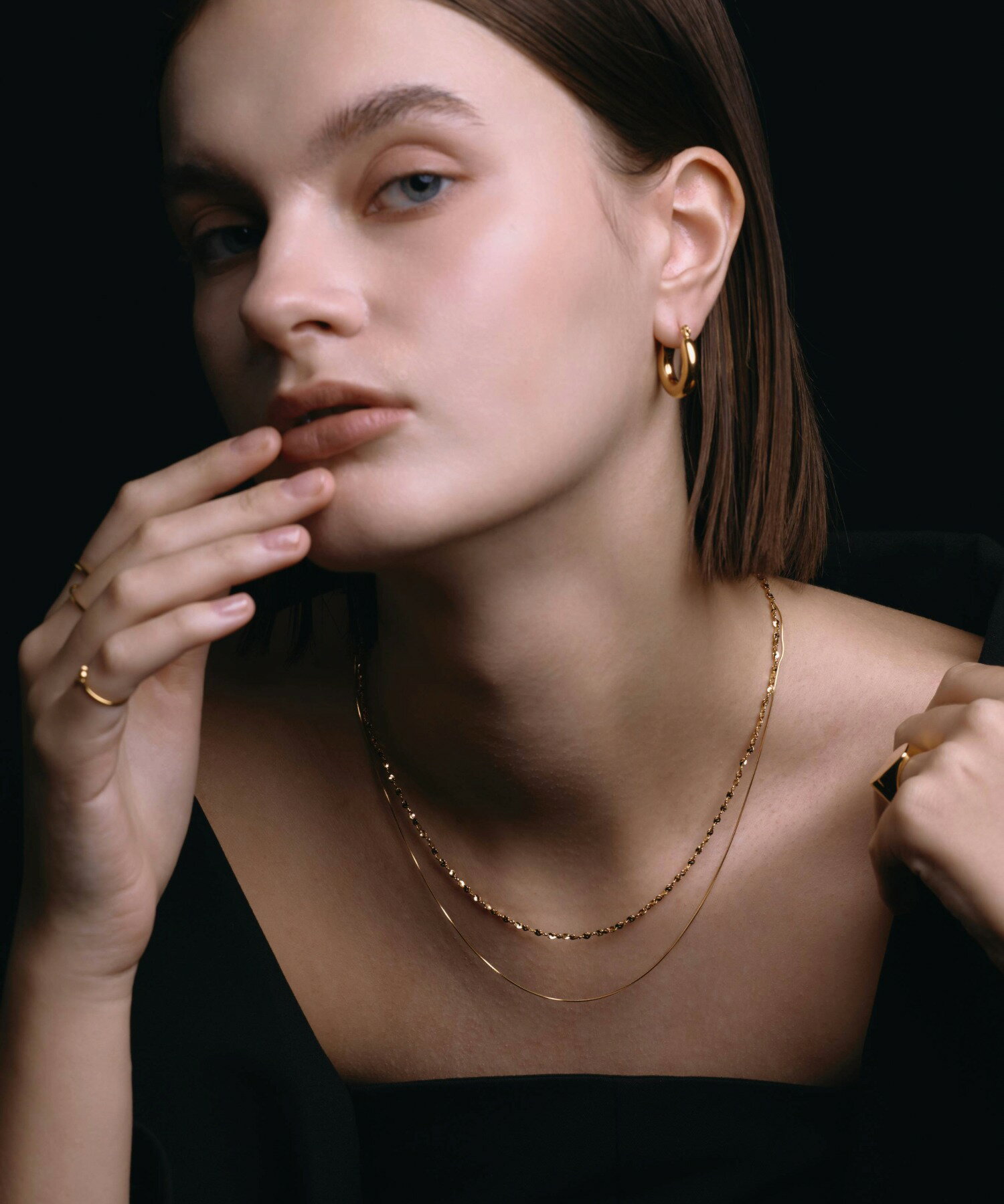 【ゴールド】ルミナレイヤーネックレス | CENE セネ せね 金属アレルギー アレルギー対応 つけっぱなし サージカルステンレス シンプル おすすめ レディース ネックレス プレゼント