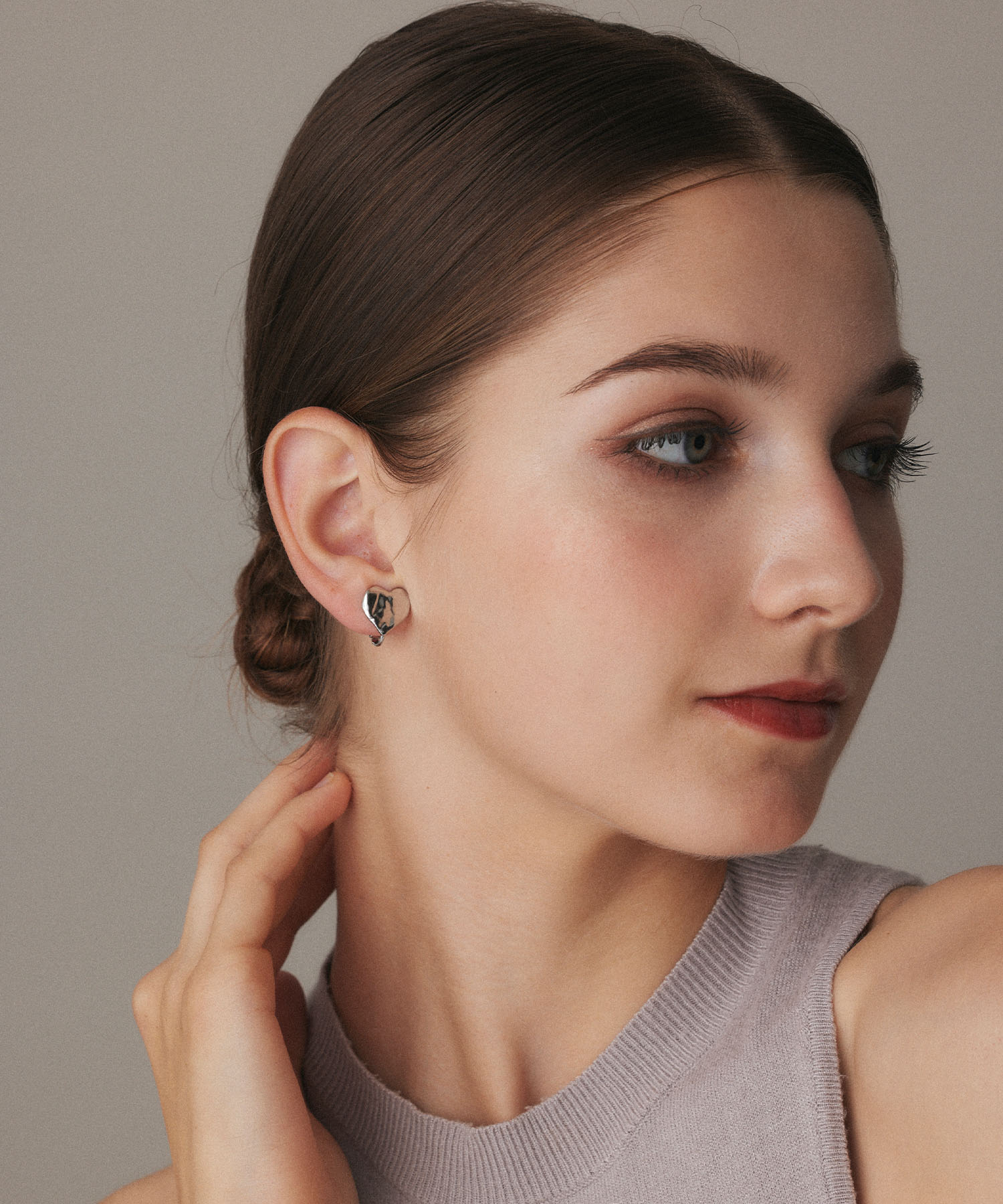 【シルバー】 バンピーハートイヤリング | CENE セネ せね 金属アレルギー アレルギー対応 つけっぱなし サージカルステンレス シンプル シルバー レディース イヤリング プレゼント