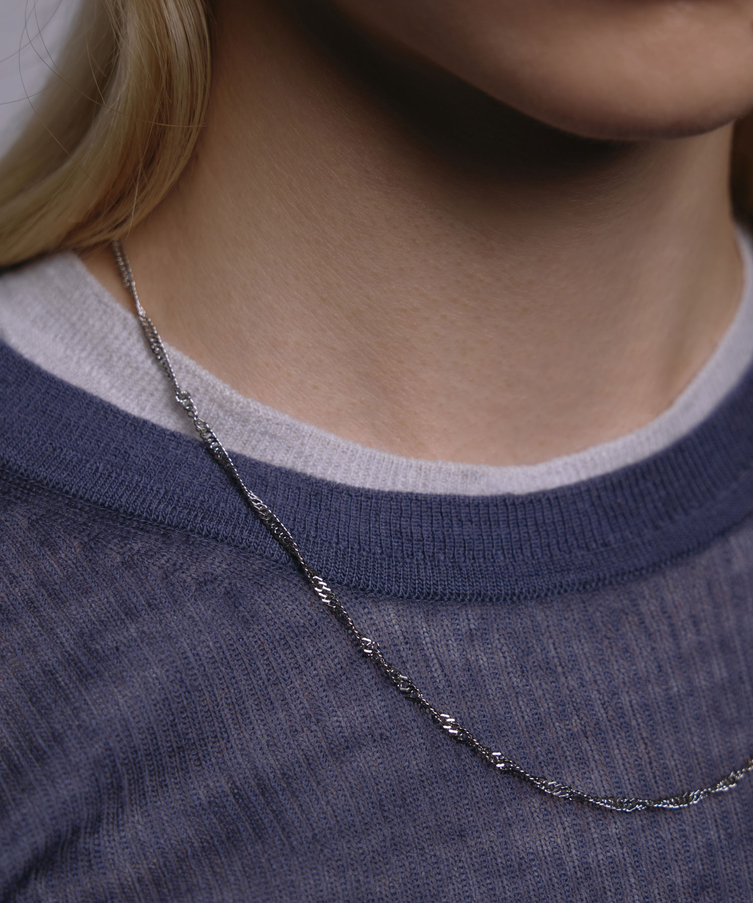 【シルバー】グリッターロープネックレス | CENE セネ せね 金属アレルギー アレルギー対応 つけっぱなし サージカルステンレス シンプル シルバー レディース ネックレス プレゼント