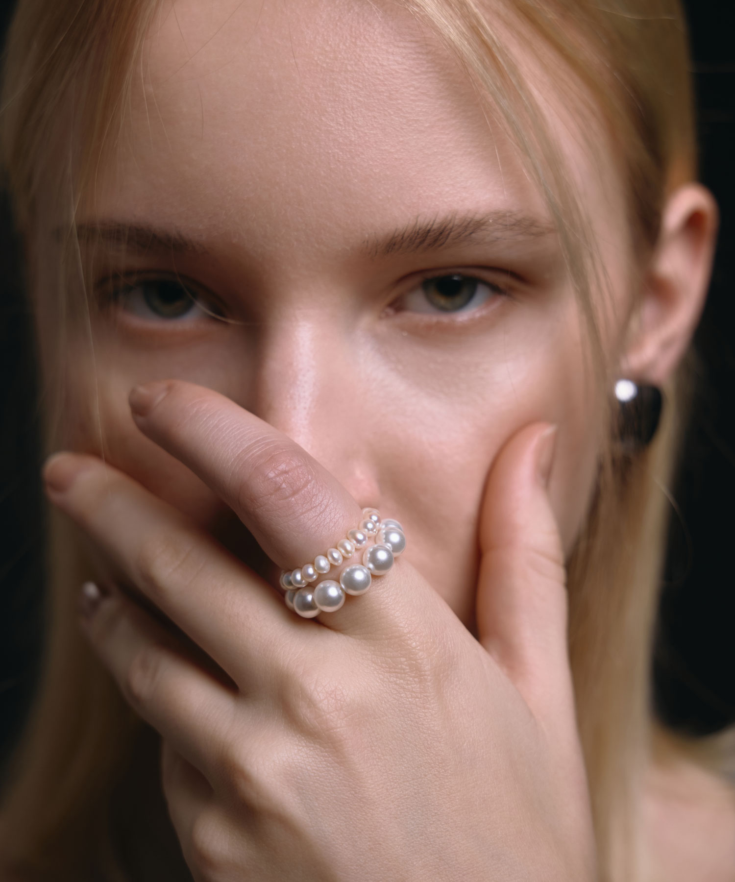 CENE セネ せね 金属アレルギー アレルギー対応 つけっぱなし サージカルステンレス シンプル シルバー レディース リング プレゼント パール ギフト【シルバー】スタッキングパールリング