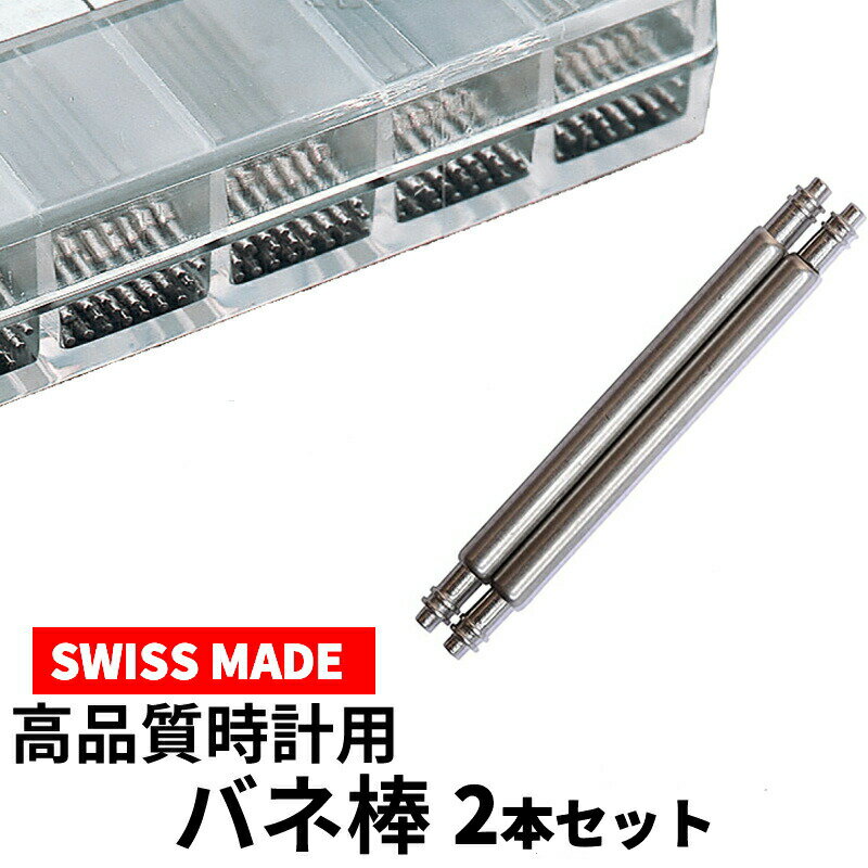 【20日限定】エントリーで更に最大P20倍】ゆうパケット送料無料 スイス製 HOROTEC 高品質 バネ棒 2本セットФ1.8 × 18mm 20mm 22mm 24mm時計 部品 パーツ 時計ベルト 単品売り 時計バンド 専用部品 ステンレス