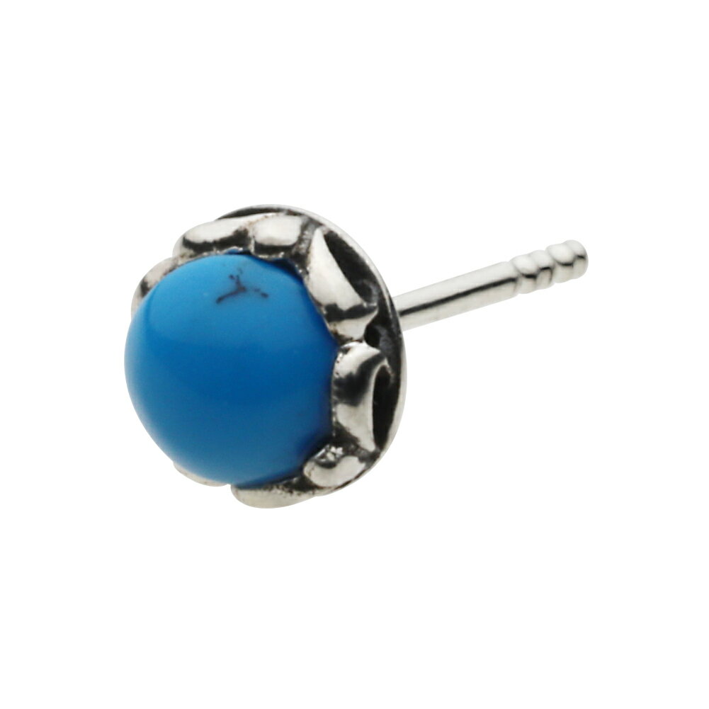 【cenote】シルバー925 ピアス メンズ【e0505】天然石 ネイティブ トルコ石 ターコイズ silver925 スタッドピアス 片耳 キャッチ付き 送...