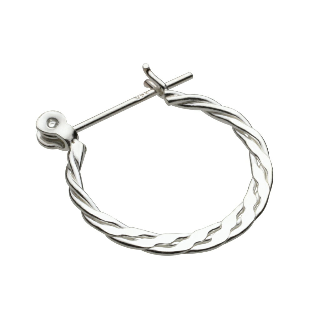 【cenote】シルバー925 ピアス メンズ【e0625】ツイスト スパイラル 無地 シンプル silver925 フープピアス 片耳 送料無料