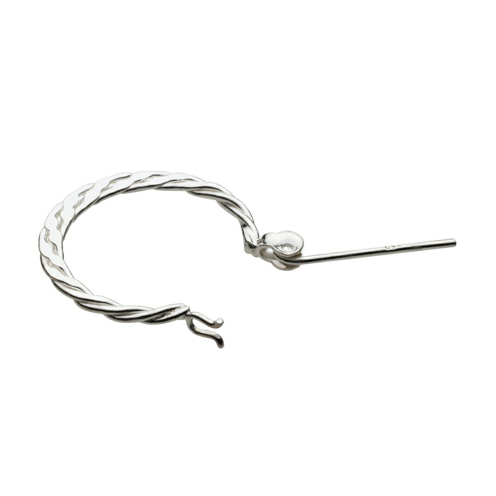 【cenote】シルバー925 ピアス メンズ【e0625】ツイスト スパイラル 無地 シンプル silver925 フープピアス 片耳 送料無料