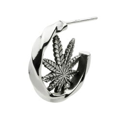 ピアス イヤリング シルバー925 シルバーピアス シルバー アクセサリー シルバーアクセ ヘンプ 麻の葉 大麻草 レゲエ ねじり メンズ レディース ユニセックス 男女兼用