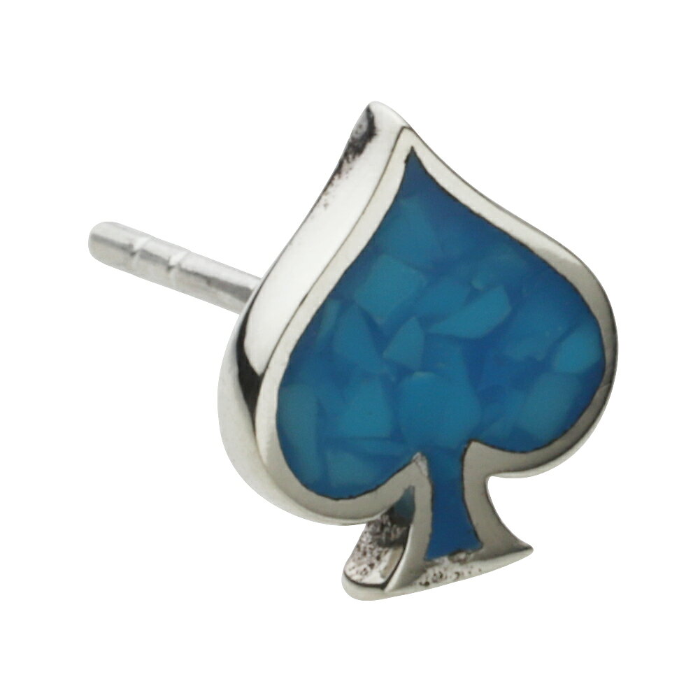 【セノーテ】 cenote-z-e0645 スペード ターコイズ ピアス シルバー925 シルバーアクセサリー 純銀 925 スペード ピアス ターコイズ石 トランプモチーフ スタッドピアス カードシンボル カジュアルデザイン ポップアクセサリー 幸運のお守りアクセサリーの商品画像 2