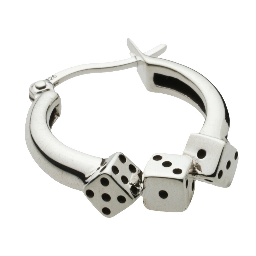 【セノーテ】 cenote-e0652 サイコロ フープピアス シルバー925 シルバーアクセサリー 純銀 925 サイコロ ピアス ダイス フープ ギャンブル ラッキーセブン カジノモチーフ 運試し 幸運 チャンス ゲームモチーフ おしゃれ アクセ プレゼント 個性派の商品画像 2
