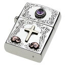 【cenote】シルバー925 オイルライター メンズ【s0052】クロス 十字架 アメジスト silver925 ライターケース ZIPPO ジッポ 送料無料