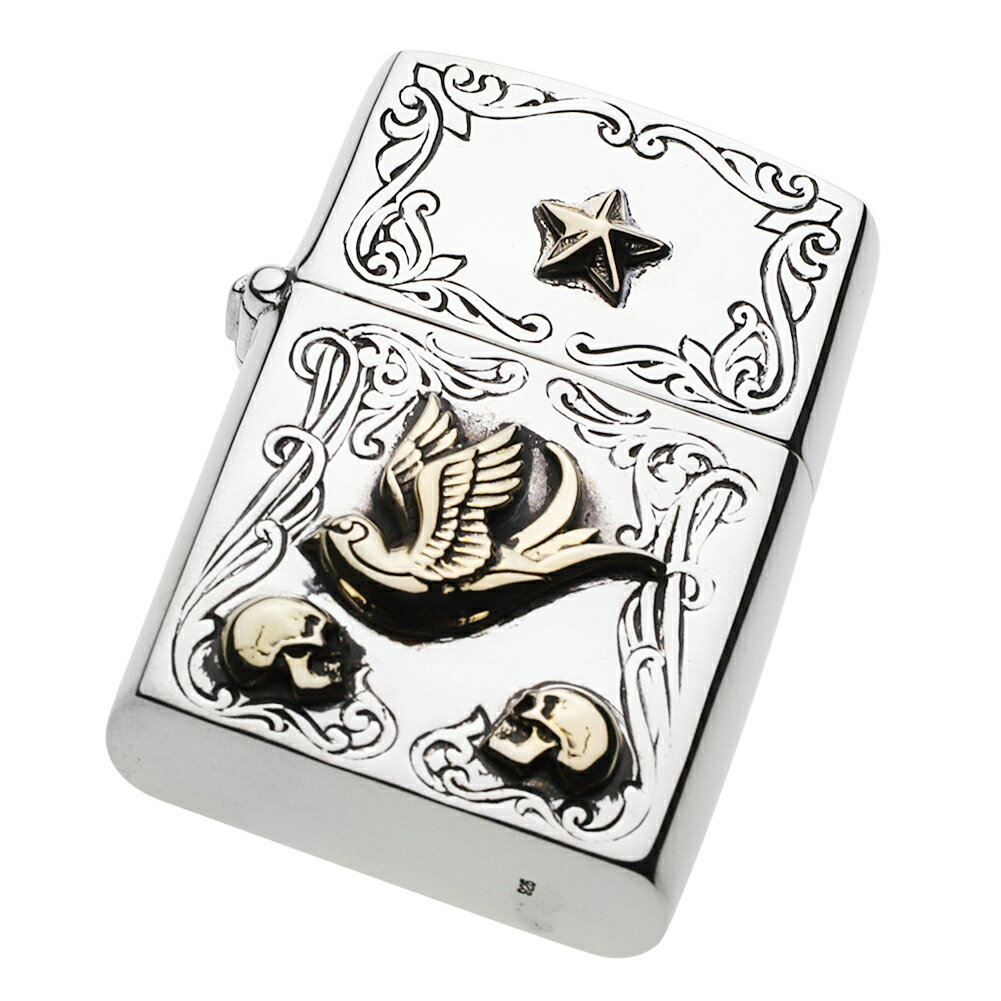 【cenote】シルバー925 オイルライター メンズ【s0057】スワロー ツバメ 燕 純銀 silver925 ライターケース ZIPPO ジッポ 送料無料