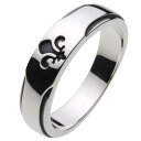 【シルバー アクセサリー】リング 指輪 ユリの紋章リング百合 シンプル 銀の輝き メンズ【cenote r0265】
