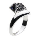 【cenote】シルバー925 リング メンズ【z-r0455】デルタ アラベスク 唐草 フリーサイズ ミスティッククォーツ silver925 指輪 送料無料