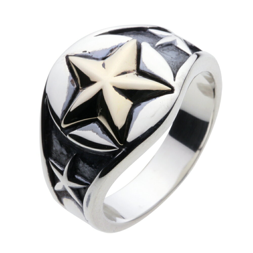 【cenote】シルバー925 リング メンズ【z-r0459】星 スター 五芒星 幅広 カジュアル ロック silver925 指輪 送料無料