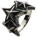 【cenote】ホワイトメタル リング メンズ【z-r5055】トリニティ スター 星 ネイティブ インディアンジュエリー 太め 指輪 送料無料