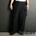 【POLIQUANT/ポリクアント】THE CHANGING LENGTH / HEM DEFORMED CARGO PANTS - BLACK / 25010...