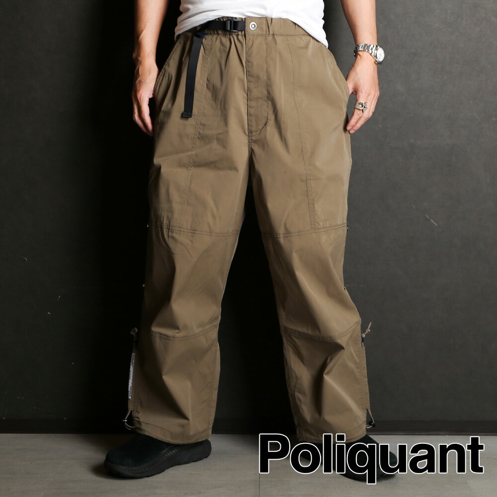 【POLIQUANT/ポリクアント】THE CHANGING LENGTH WIDE PANTS - GREY / ワイドパンツ / 2401014【メンズ】【送料無料】