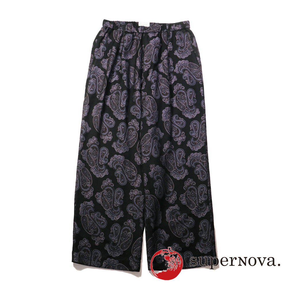 乐天商城 - 【superNova./スーパーノヴァ】Wide easy pants - Sprinkled paisley jacquard / ワイドイージーパンツ - オリジナルペイズリージャガード / SN-615【メンズ】【ユニセックス】【送料無料】